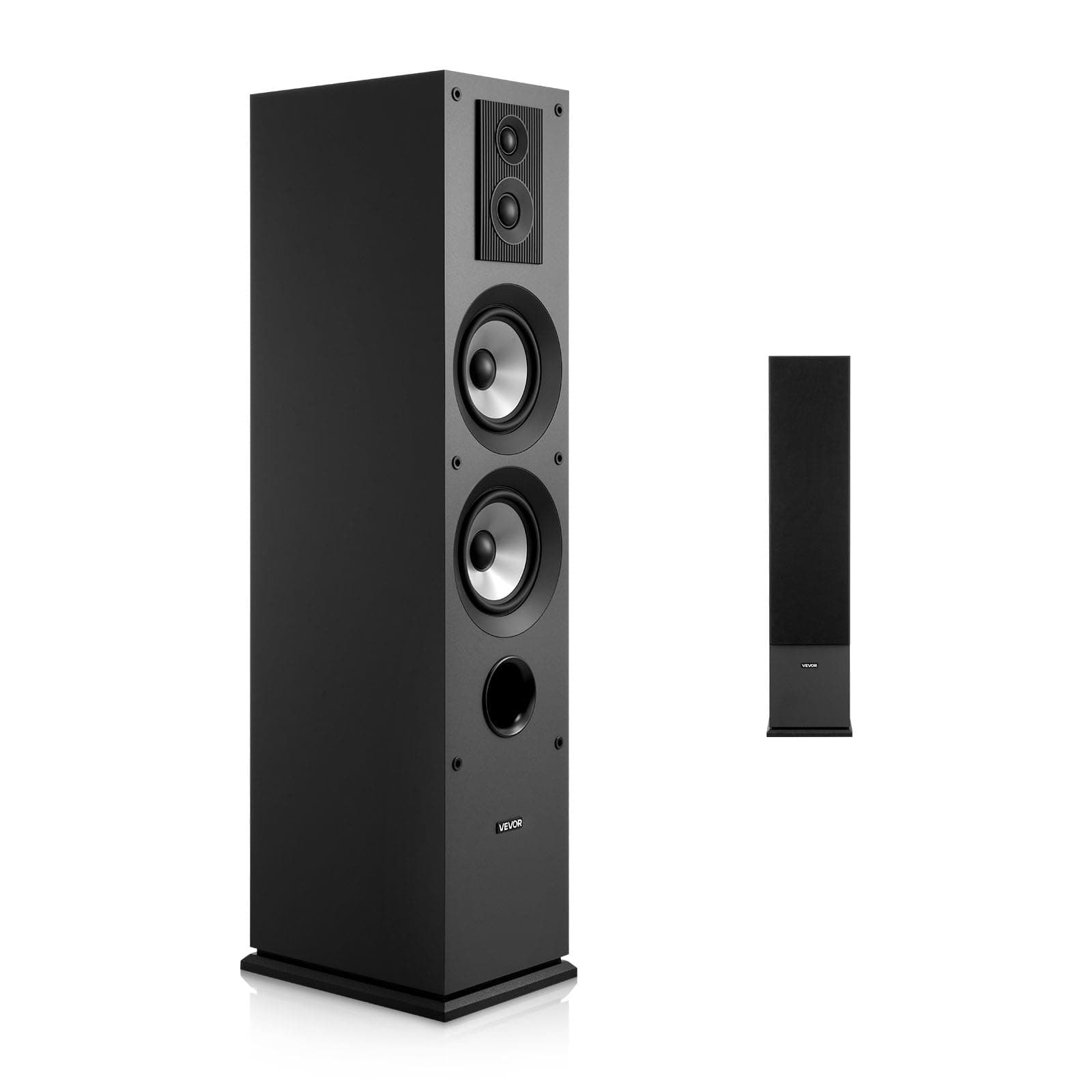 VEVOR Floorstanding Speaker, 3 Way System with 3/4" Tweeter, Dual 5.25" Woofer, 145W Peak, 70Hz-20KHz Frequency Response, MDF Enclosure for Home Audio, Single
