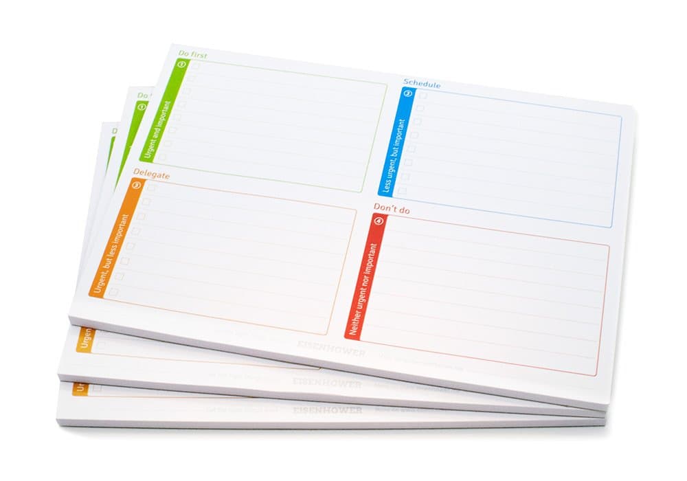 Eisenhower Matrix Notepad (3 Pack): Todo List and Time Management System Based on The Eisenhower Principle for Filtering und Prioritising Tasks by Urgency and Importance for Increased Productivity