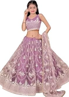 genericMahantji fashion Girls embroidered lehenga with Dupatta set girls semi-stitched lehenga choli