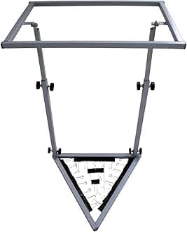 Inclu Metal Frameless Aari Stand 24 X 16 Inches with 24 Clips - Grey Metal Rectangular Craft Hoop Frame/Alternative for Hoops/ Chair Stand/Sitting