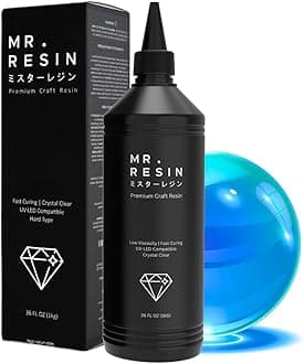 MR. RESIN Black Line New Formula! - Extra Yellow Resistance and Lower Odor! UV Resin for Jewelry & Keychain Making, Rock Painting and More. (1kg Resin)