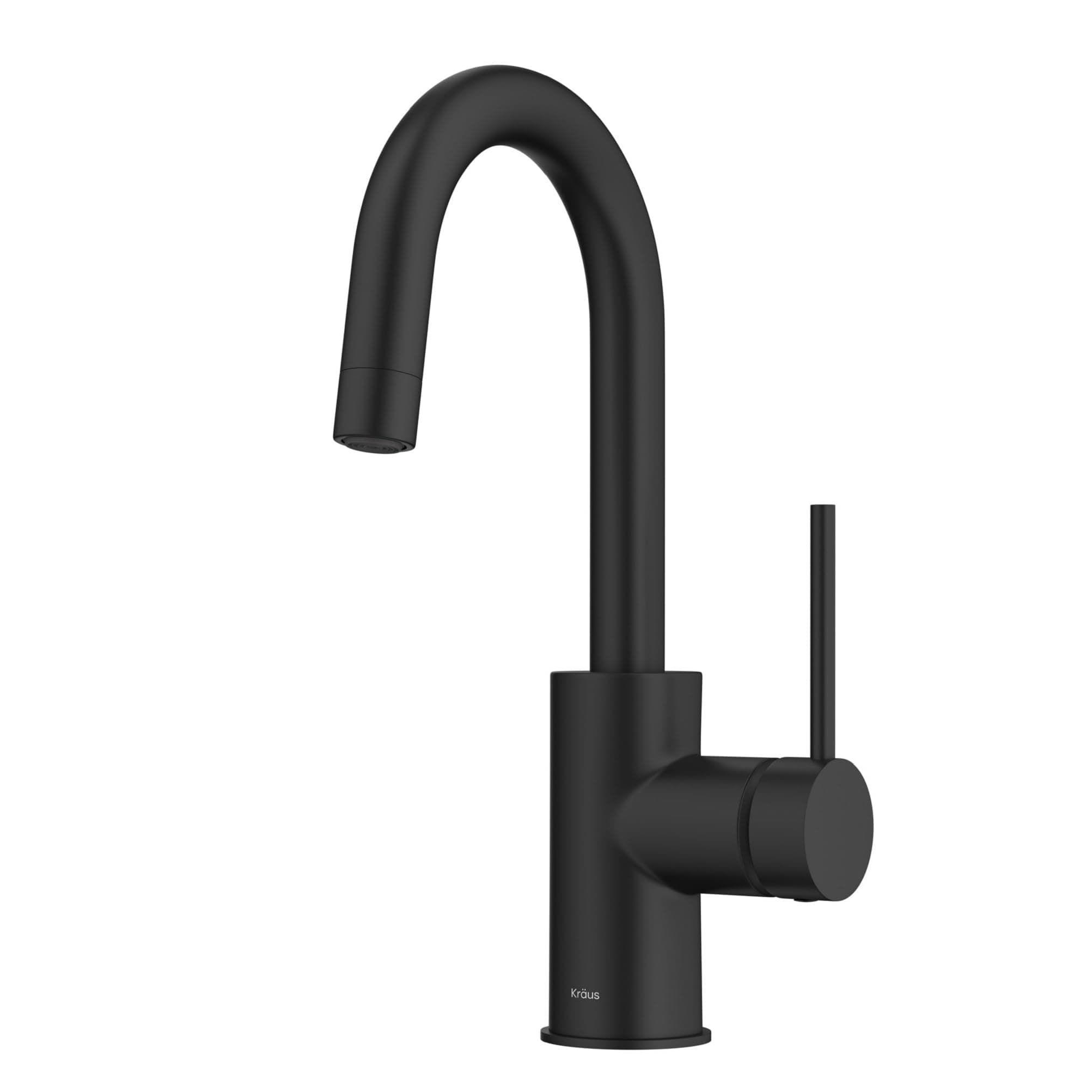 - Oletto Single Handle Kitchen Bar Faucet with QuickDock Top Mount Installation Assembly in Matte Black, KPF-2600MB