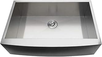 Kingston Brass Gourmetier GKUSF332110 Uptowne Undermount Stainless Steel Single Bowl Farmhouse Kitchen Sink, Brushed