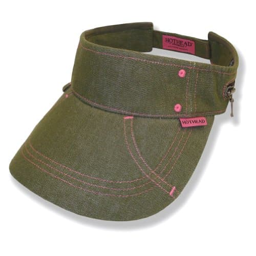 Hothead Large Brim Sun Visor Hat in Olive Denim