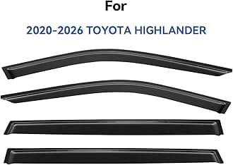 Window Visors Rain Guards for 2020-2026 Toyota Highlander, Out-Channel Window Vent Wind Deflectors Visors Shades for 20 21 22 23 24 25 Highlander