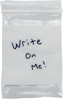 100 Pack Rok Hardware Heavy Duty 4" x 6" Resealable 2Mil Thick Writable Dispenser Plastic Big Clear Poly Zip Food Safe Storage Bags, Large RZWR46