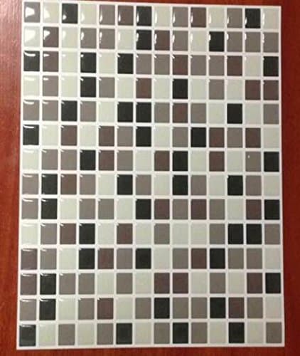 edeardda Backsplash Tile for Kitchen Marble Square Peel and Stick Tile, Adhesive Vinyl Wall Tiles, Urban Mosaic 9.8" X 9.8" (1 Sheet)