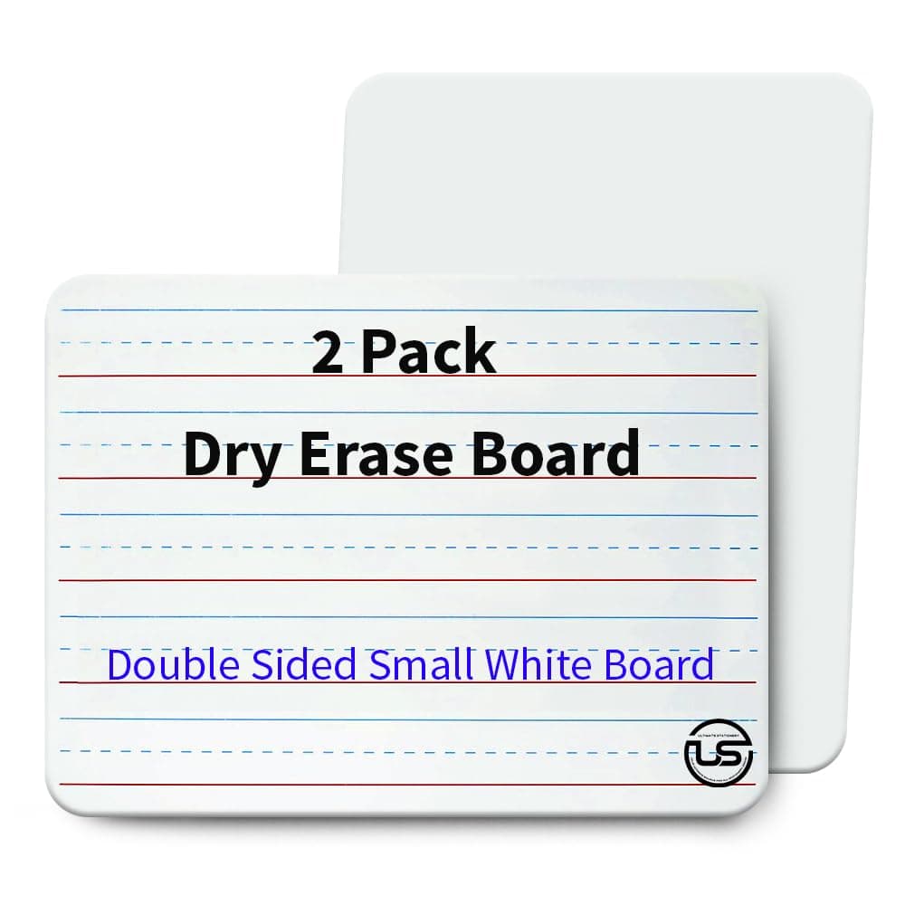 Small White Board 9X12, Small Dry Erase Board 2 Pack Whiteboard Dry Erase Double Sided with Lines Mini Whiteboard, Lapboard Ideal for Homeschool, Office, Classroom White Boards for Kids