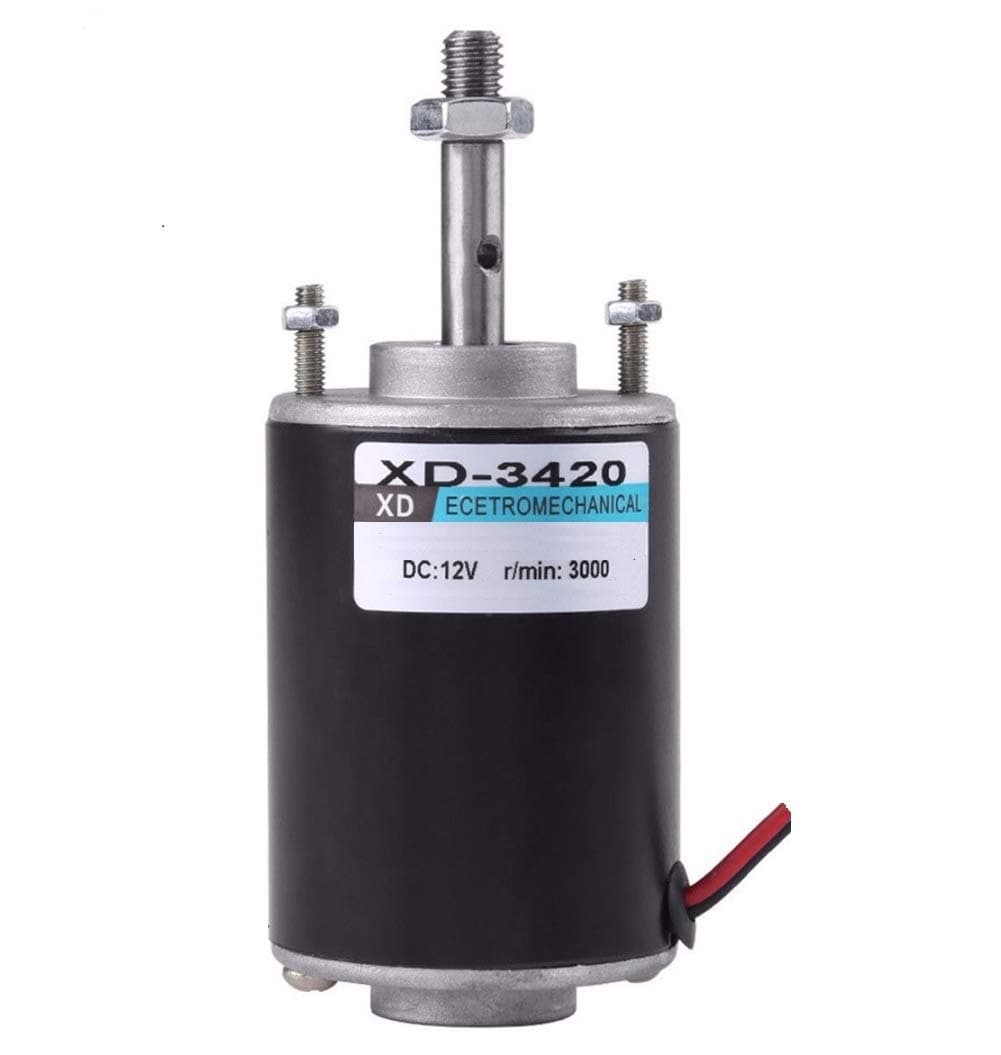 12V 30W High Speed Permanent Micro DC Magnet Motor,30dB Low Noise Reversible High Torque Threaded Shaft Electric Gear Motor for DIY Generator (DC 12V 3000RPM)