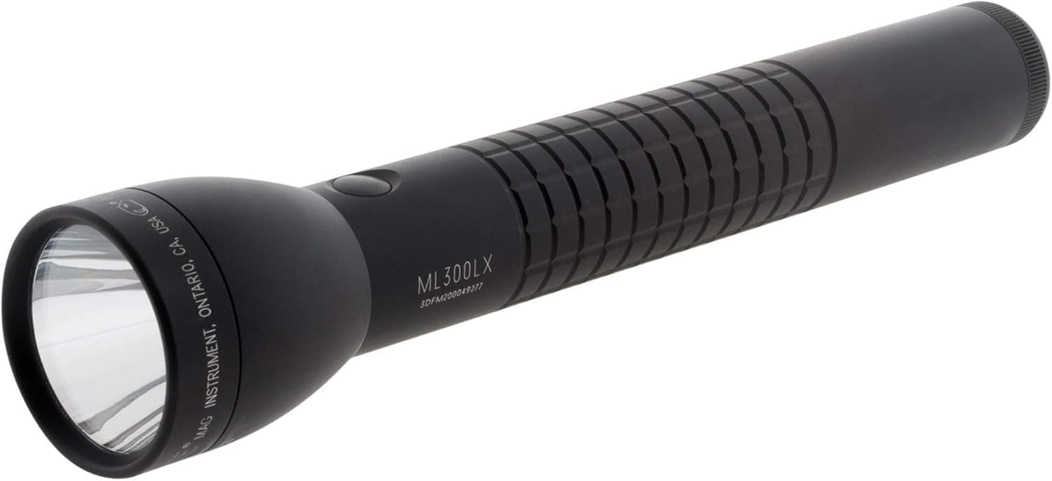 ML300LX 3-Cell D LED Flashlight, Adjustable Beam, Water-Resistant, QuickClick Modes, Extended Battery Life – Black