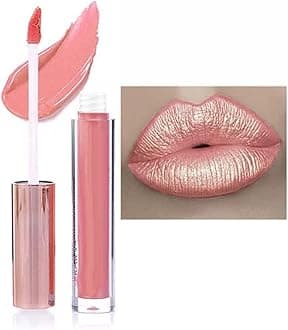 Matte Glitter Flip Lip Gloss Liquid Lipstick Waterproof Glossier Long Lasting Metallic Strong Pigmented Not Stick Diamond Sparkle Lips Makeup Moisturizer (A)