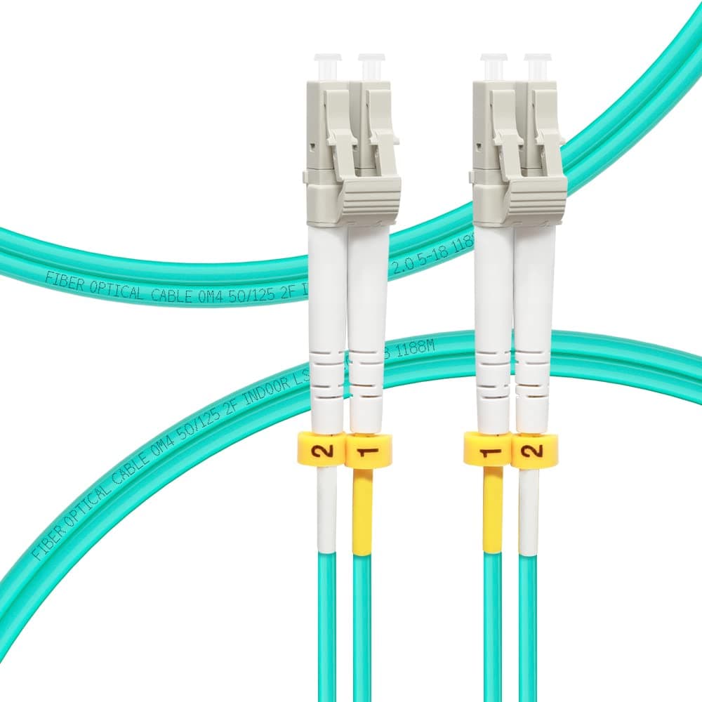 LC to LC OM4 Fiber Patch Cable 1M, Multimode Duplex 50/125um Fiber Optic Cables LSZH 40GB/100GB-1M (3.3ft)