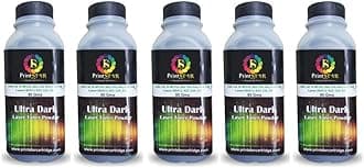 Ultra Dark Toner Powder for Use in Hp 88A. 78A, 36A, 83A, 35A, 85A Canon 925,328,326,337 Toner Cartrodge Pack of 5 (80GM)