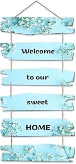 Artvibes Decorative Wall Hanging Wooden Art Decoration item for Living Room | Bedroom | Home Decor | Gifts | Quotes Decor Item | Wall Art For Hall | Mdf Wall Decoration, Set of 6(WH_3233N)