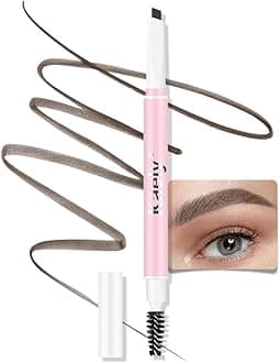 AMY'S DIARY Eyebrow Pencil Retractable Definer, brown Dual-Sided Brow Brush, Fine Tip, Shapes, Defines, Fills Brow Makeup Flapiz Para Cejasills (05#MEDIUM BROWN)