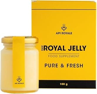 Royal Jelly Pure & Fresh 100g – Premium Royal Jelly Nutritional Supplements 100% Natural with Natural and Non-Gluten Formula – Compact Isothermal Box with Dosing Spoon
