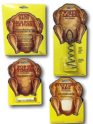 Perfect Turkey Roasting Kit, Including Roasting Bags, Pop-up Timer, Twist Lacer, Stuffing Bag + FREE Southern Stuffing Recipe