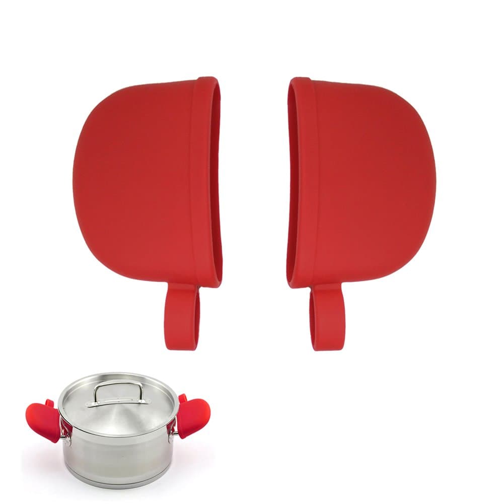 Silicone Hot Handle Covers, Pan Handle Holders Sleeves (Red)
