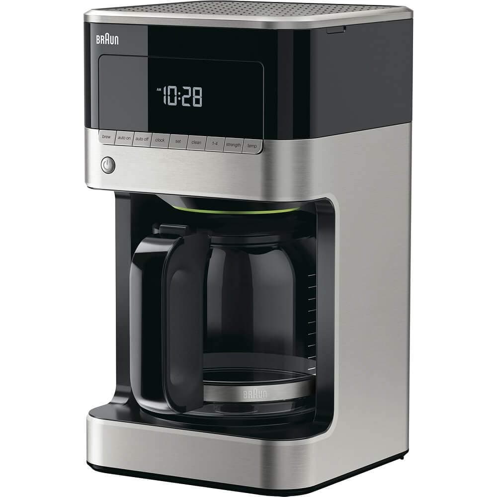 BrewSense 12 Cup Drip Coffee Maker - Pause & Pour Mid Brew, Coffee Machine with 24-Hour Timer & Clock, Bold & Regular Strength, 1-4 Cup Functions, Self Clean, Auto Shutoff, Stainless Steel