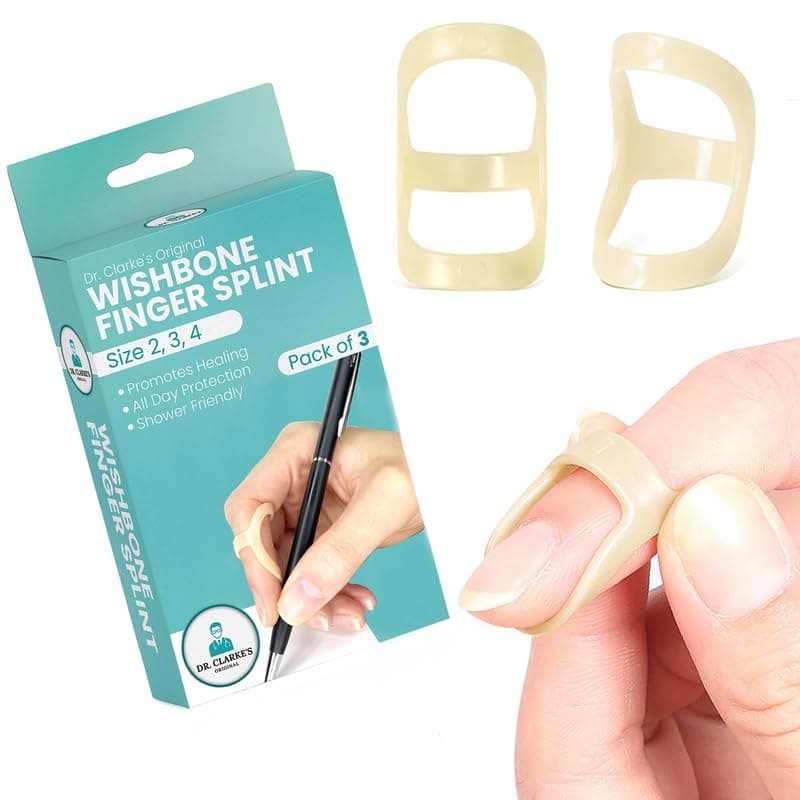 Wishbone Finger Splints - Size 3, 4, 5 - 3 Pack - Finger Splint, Thumb Splint, Trigger Finger Splint For Thumb, Middle, Pinky or Ring Finger - Finger Hand Brace for Arthritis,