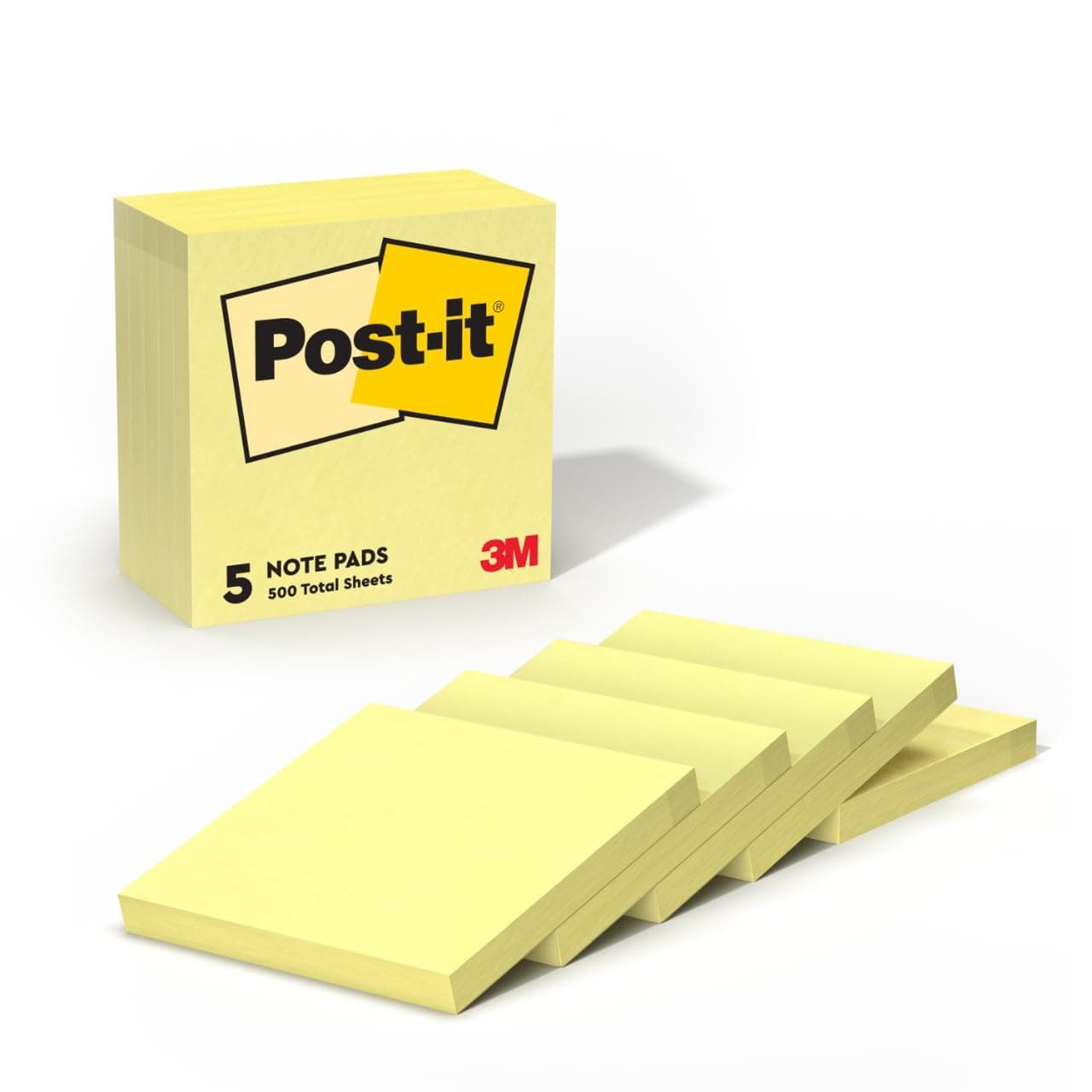 Post-it Pop-up Notes 3x3 in, 5 Pads, America's’s #1 Favorite Sticky Notes, Canary Yellow, Clean Removal, Recyclable (3301-5YW)