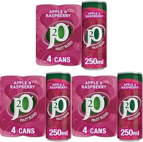 J2o Apple & Raspberry Cans 4 X 250ml (Pack of 3)