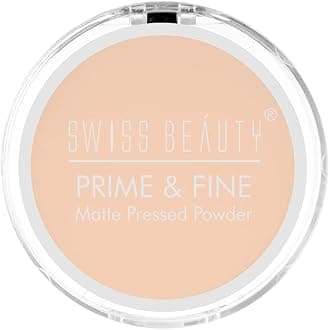 Swiss Beauty Prime & Fine Matte Pressed Powder For All Skin Types, Face Makeup, Shade- 01 Classic Ivory, 8g