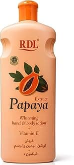 Rdl Body Lotion Papaya Extract Whitening Hand & Body 600ml ( Pack of 1)