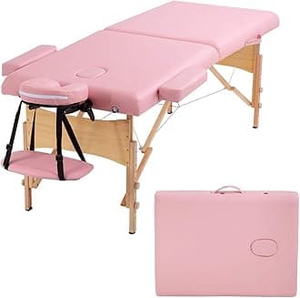 Massage Bed Portable Massage Table 28 inch Wide Lash Bed Height Adjustable 2 Folding Spa Table with Non-Woven Bag for Spa Footmassage Facial CareSpa Tattoo