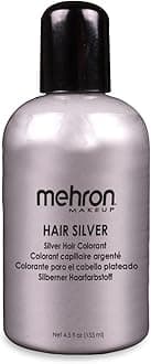 Mehron Makeup Hair White | Washable White Hair Dye | Temporary Hair Color for Theatre, Cosplay, & Halloween 1 fl oz (30ml) (Silver)