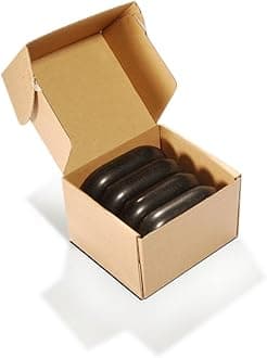 Master Massage 4 Piece 4.6"x 3" x 1.2" Extra X- Large Ovular Black Basalt Lava Hot Stone Rock Pack (ABCD)