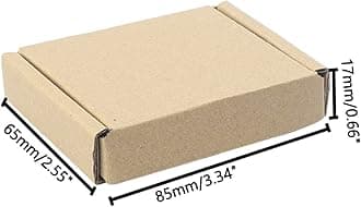 Ellbest 50pcs Small Kraft Cardboard Boxes Packing Boxes 1.5mm Thick Cardboard, 3.4 x 2.6 x 0.7inches Mini Kraft Brown Box for Stationery, Paper Clips, Pins, Mini Ornaments