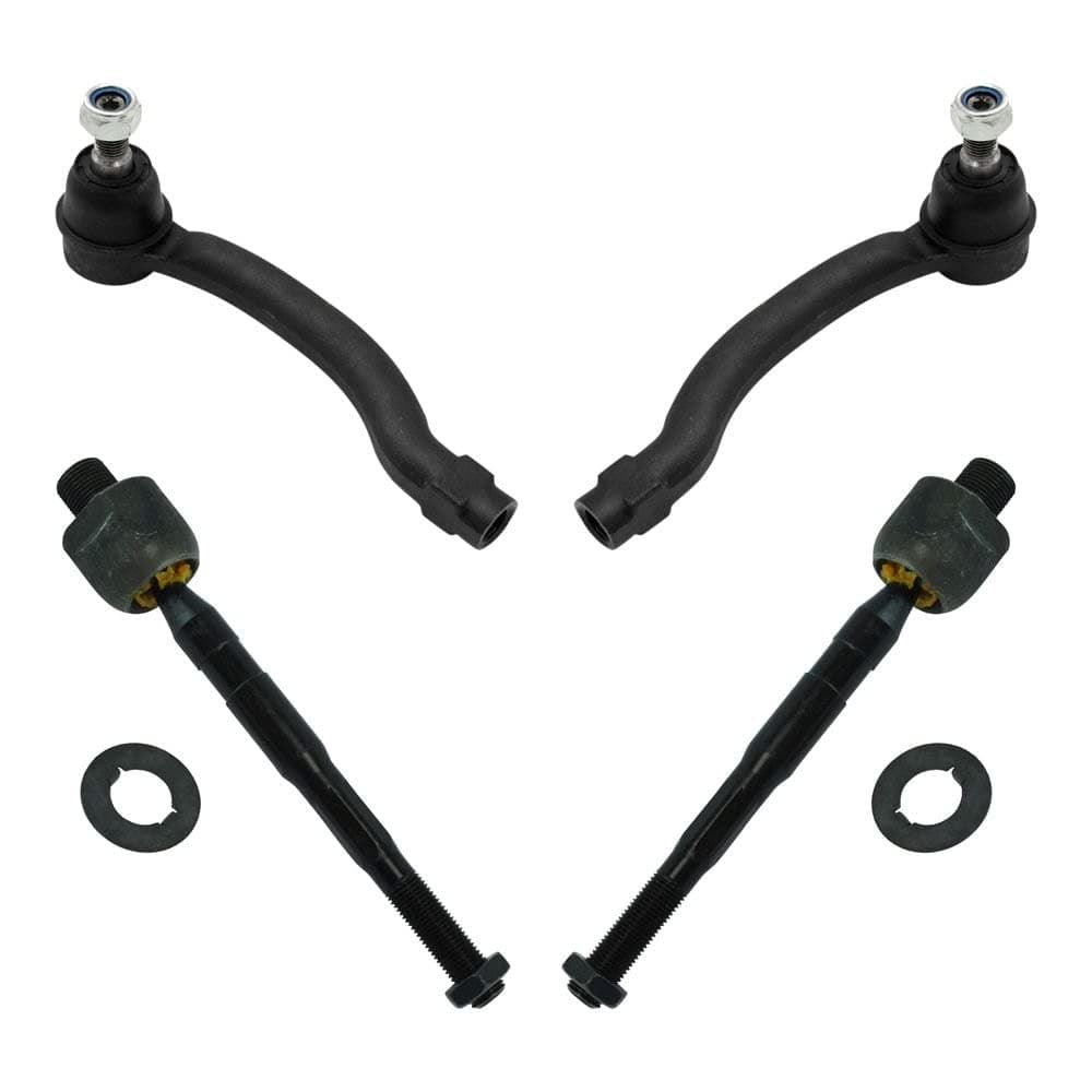 TRQ Front Inner and Outer Tie Rod Set 4 Piece Compatible with 2009-2015 Honda Pilot