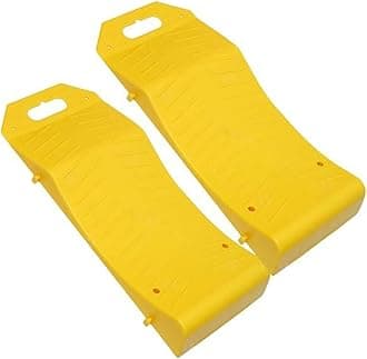ZONETECH Tire Saver Ramps - Premium Quality Anti- Slip Design Portable Highly Visible Yellow Wheel Rest Vehicle Storage-Flat Spot and Flat Prevention (2 Pack)