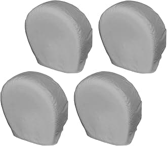 Explore Land Explore Land Tire Cover 4 Pack, for Jeep, Truck, SUV, Trailer, Camper, RV, Tough Vinyl Wheel Protector, Universal Fits Tire Diameters 23-25.75 inch, Charcoal