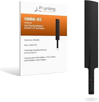 Poynting OMNI-85 Wideband Router/Hot Spot/Signal Booster Antenna/5G/4G/LTE Omni Whip Antenna | 617-3800 MHz | 3.5 dBi Gain