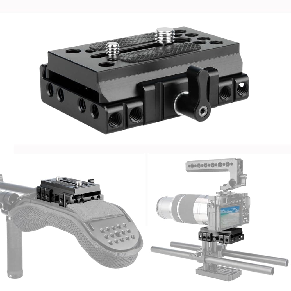 – Quick Release Plate Base Plate for Manfrotto 501 577 504 701 for Camera Rig,Tripod,15mm Shoulder Mount