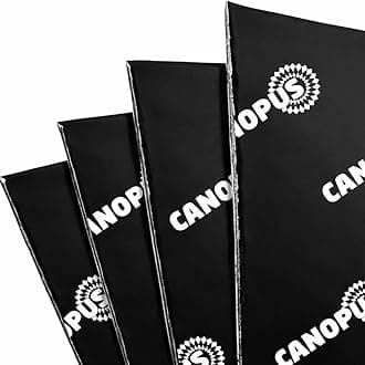 CANOPUS Professional Car Sound Deadening Mat 80 mil Total 5 sqft, Butyl Sound Deadener Mat with Self Adhesive, Noise Dampening for Car Trunk, Door, Floor and Ceiling, Black