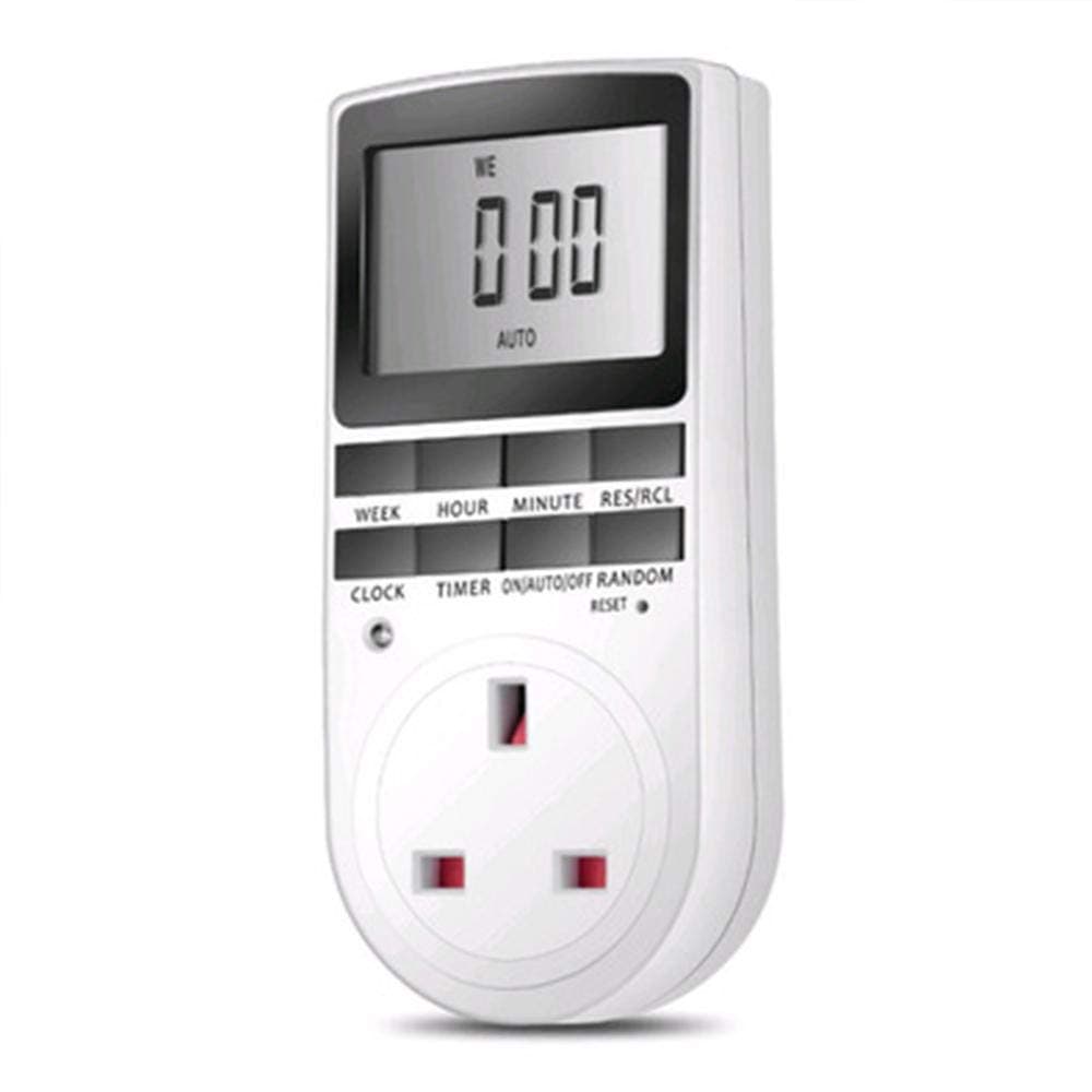 SKEIDO LCD Digital Programmable Timer Switch Socket Electronic UK Plug (12/24 Hours)