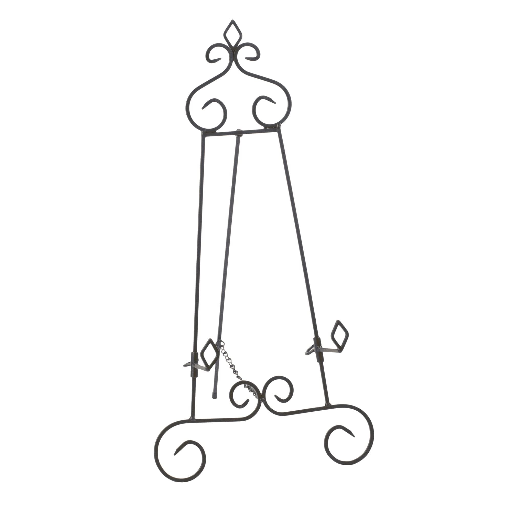 Decorative Keller Easel Stand, Black Display (24 inch) - Features Black Painted Finish with Gold Accents - Made of Square Wire Metal- Perfect for Showcasing Pictures, Artwork, & More