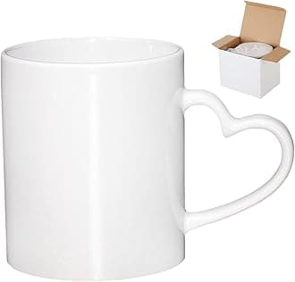 Ceramic Coffee Mug, Sublimation Mugs, 11oz White Coffee Mug, with Packing Box, Machine Washable, Lightweight Bright Porcelain Tea Cups with Handle, Classic Ceramic Coffee Cups for Tea