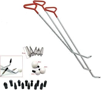 Houshan Paintless Dent Repair Tools 6 Pieces of Dent Removal Rods with Awl Head Paintless Dent Removal Kit Car Auto Body Dent Removal of Hail Dents and Door Ding (3pcs Rod 20 pcs Pen)
