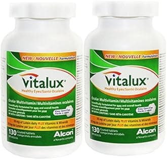 VitaluxHealthy Eyes Ocular Multivitamin with 10mg of Lutein, 130 Tablets (Twin Pack)