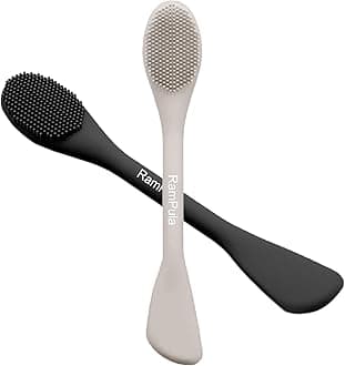 Face Mask Brush Applicator, Mask Brushes For Facials Cleansing & Exfoliating, Facial Clay Mask Applicator Tool Silicone Mask Spatula Cream Skincare For Apply Cream, Lotion, Mud, Clay (Black+Starlight)
