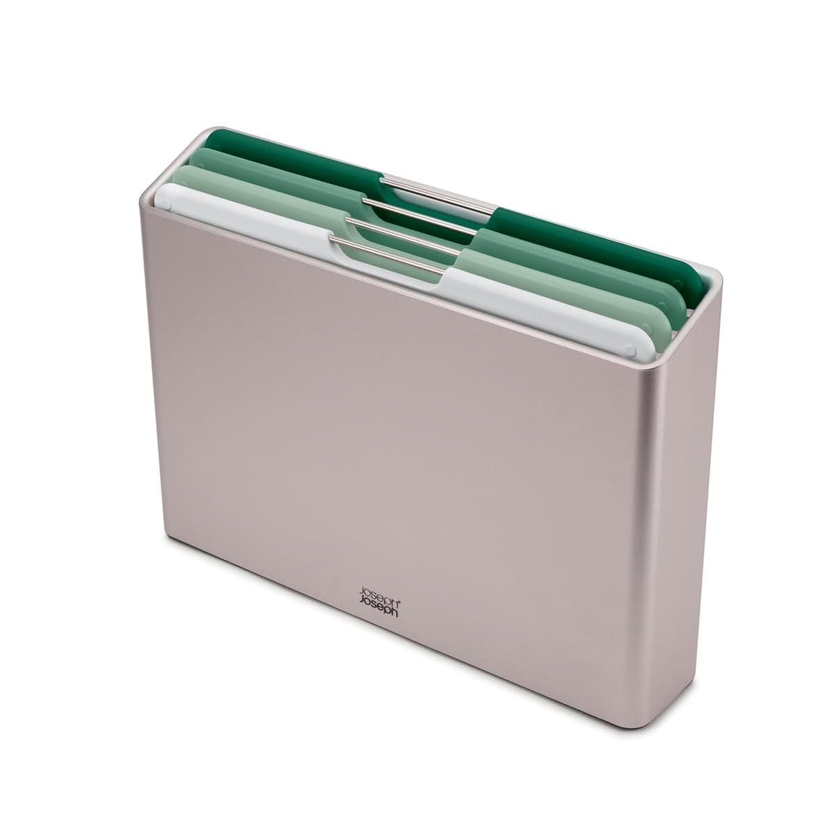 Folio 4-Piece Colour coded Cutting Board Set, Slimline case for organized Kitchen storage, Sage Green