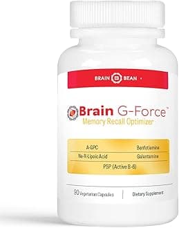 Brain Bean G-Force | for Optimal Function | with Galantamine, R-Lipoic Acid, A-GPC, and Benfotiamine | 45 Servings