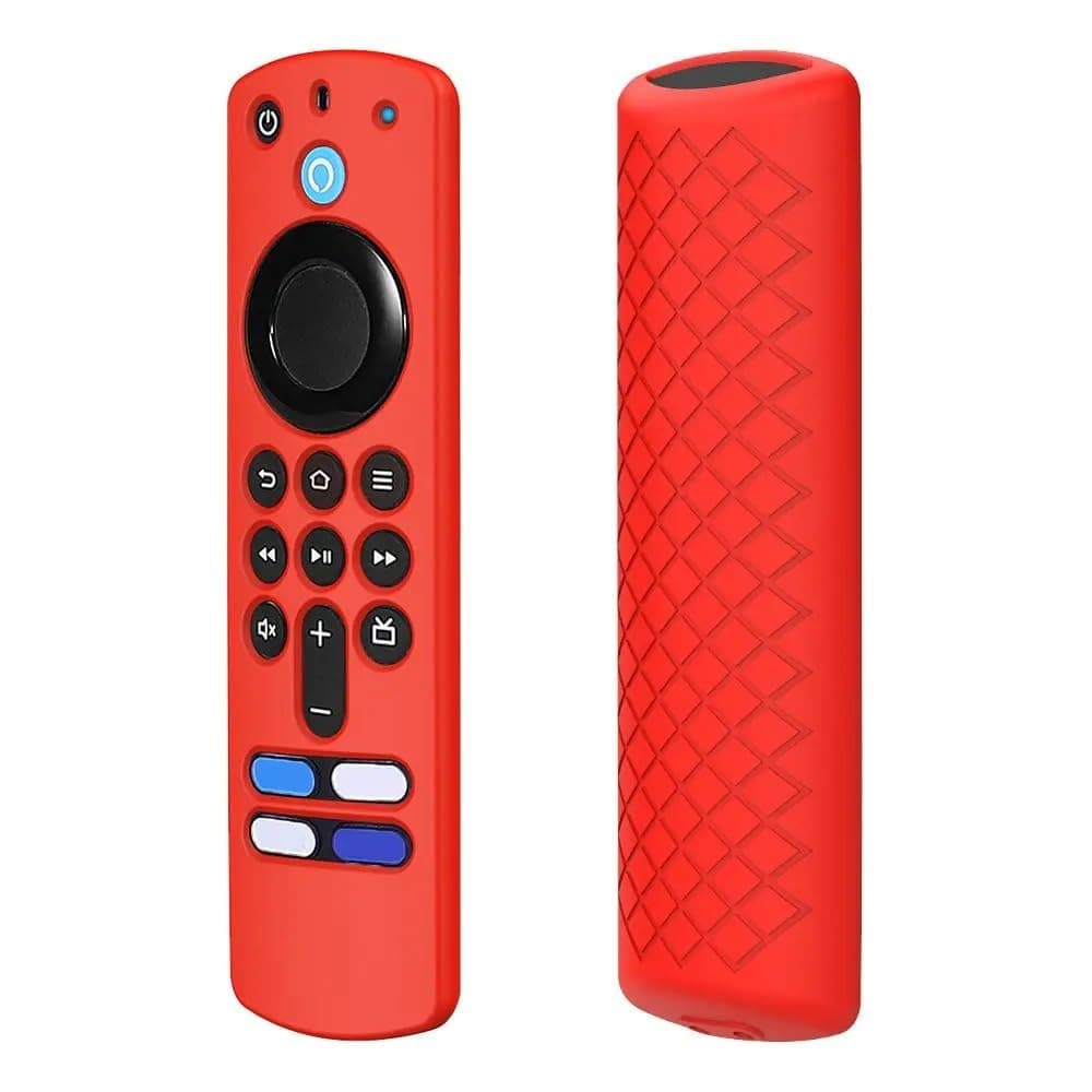Protective Case Compatible with Amazon Fire TV 4K 2nd 3rd Generation 4K Max 2021 Alexa Voice Remote Skin-Friendly Shock Proof Anti-Slip Washable Silicone Protective Cover Sleeve (Red)