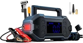 Jump Starter Power Pack Car Battery Starter 3000A 12V Emergency for 8.0L Gas & Diesel Engines with Air Compressor, Portable Car Battery Booster 20000mAh Power Bank, High-Efficiency for All Weather