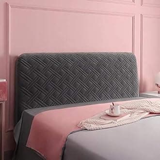 Headboard Covers Slipcover, Stretch Bed Headboard Covers, Small Square Jacquard Dustproof Protector Cover for Upholstered Headboard (Milk White, Queen Headboard Length ( Color : #8 , Size : 140cm/55in