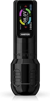 Ambition Zetton Tattoo Machine with 2400mAh Battery Brushless Motor Straight Drive Bar Color Touch Display Rotary Tattoo Gun Cartridge Pen Supply for Professional Tattoo Artists